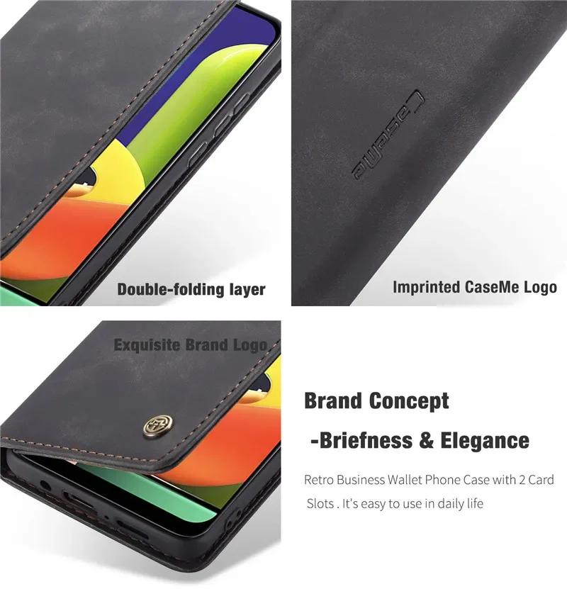 CaseMe Flip Leather Phone Case for Samsung A17 A07 A56 A36 A55 A35 A53 A73 A33 A23 A13 A52 Wallet Card Cover For Galaxy A16 A15 A14 A24 A34 A54 Coque