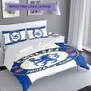 3-teiliges Chelsea FC Logo Bettwäsche-Set, Enthält 1 Bettbezug und 2 Kissenbezüge, Hautfreundlicher & Bequemer Stoff, Geeignete Bettwäsche-Sets