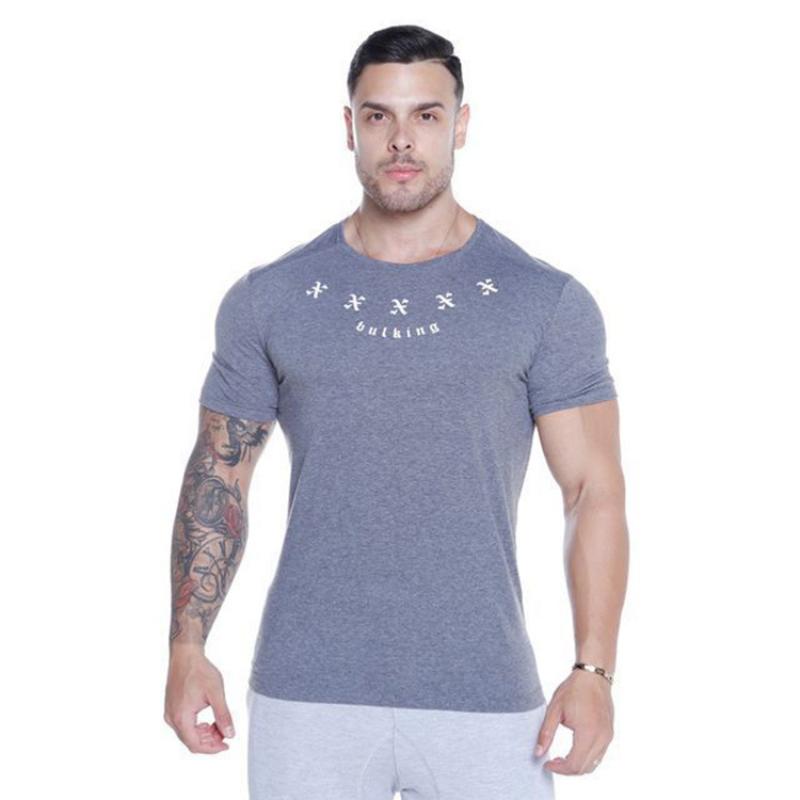 Buy 2021 Summer GYM Sport Men T Shirt Running Fitness Breathable