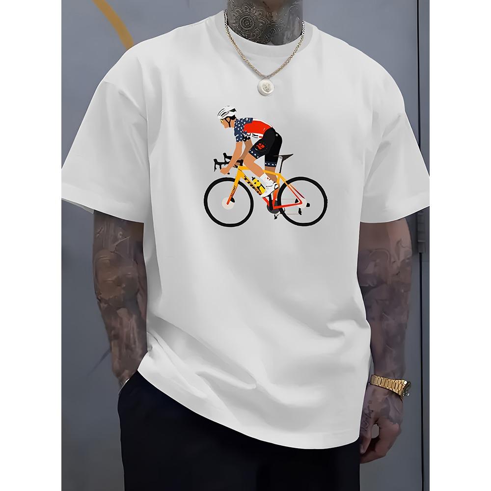 3D Motorcycle Printed Men's Casual Short-sleeved Shirt Urban Street Style Men's Fashionable T-shirt Street Sports Casual T-shirt