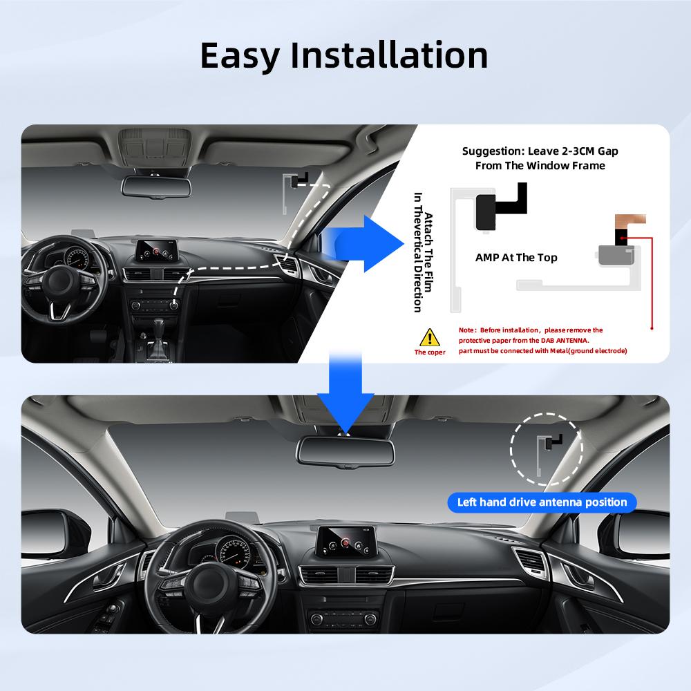 DAB+ Auto Digitalradio FM Empfänger 1,2 Zoll Bildschirm DAB für Europäisches Android Auto Audio Signalübertragung