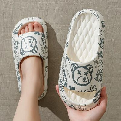 Ciabatte Estive Unisex Uomo Platform Scivoli Piatti EVA Coppia Ciabatte da Casa Trendy Stampa Graffiti Orso Ciabatte Donna Sandali da Spiaggia