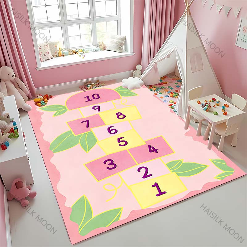 New To Hopscotch Printed Carpet! Beautify The Space, Anti-slip Sound Insulation, Living Room Bedroom Area Can Used Mat Kids Gift