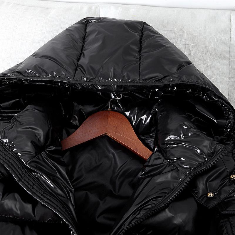 Herren Winter 2021 Glänzende Kapuzen-Daunenjacke - Kurzer, Dicker und Warmer Mode-Mantel