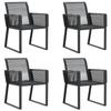 VidaXL Chaises de jardin lot de 4 noir résine tressée, siège de jardin, chaise de patio, chaise de salle à manger de jardin, 4008114