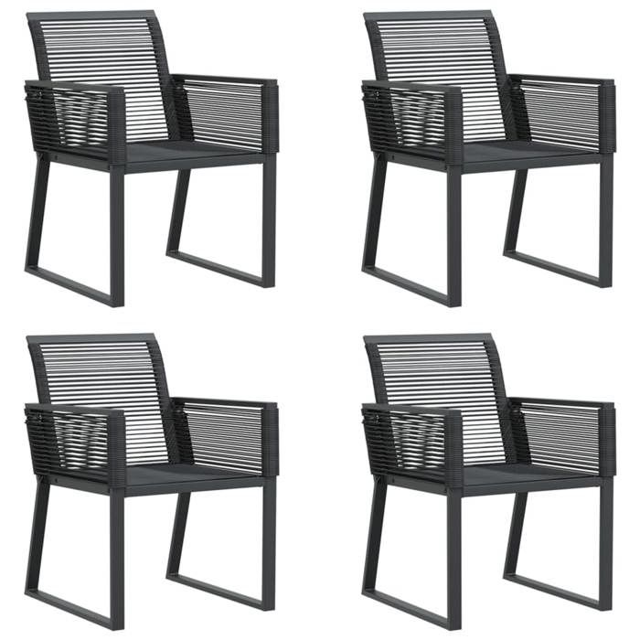 VidaXL Chaises de jardin lot de 4 noir résine tressée, siège de jardin, chaise de patio, chaise de salle à manger de jardin, 4008114