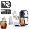 Innovative 4 Cavity 3D Dog Ice Cubes Tray Food Grade Silicone Mould for Unique Drink Presentation Kitchen Tool