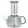 Easyworkz 1500ml Borosilicate Glass Teapot with Large Stainless Steel Strainer for Fruit, Herb, and Infusion Teas, Smoke Gray
