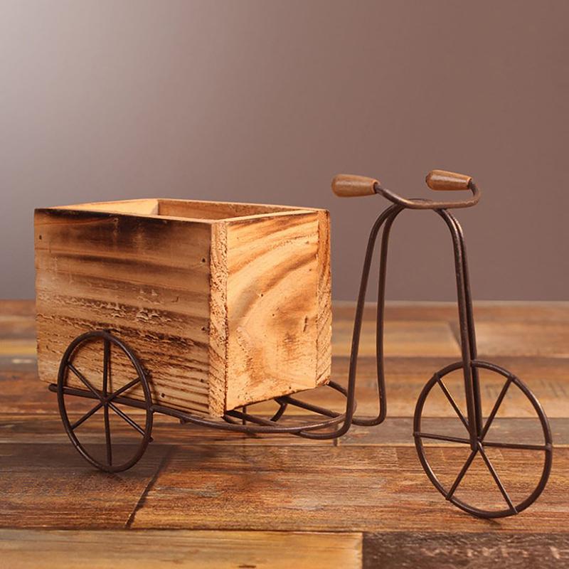 

Ретро цветочный горшок, деревянный велосипед в форме сочного горшка для цветов, железный художественный цветочный горшок, подставка для цветов, домашний двор, украшение для сада, поделки