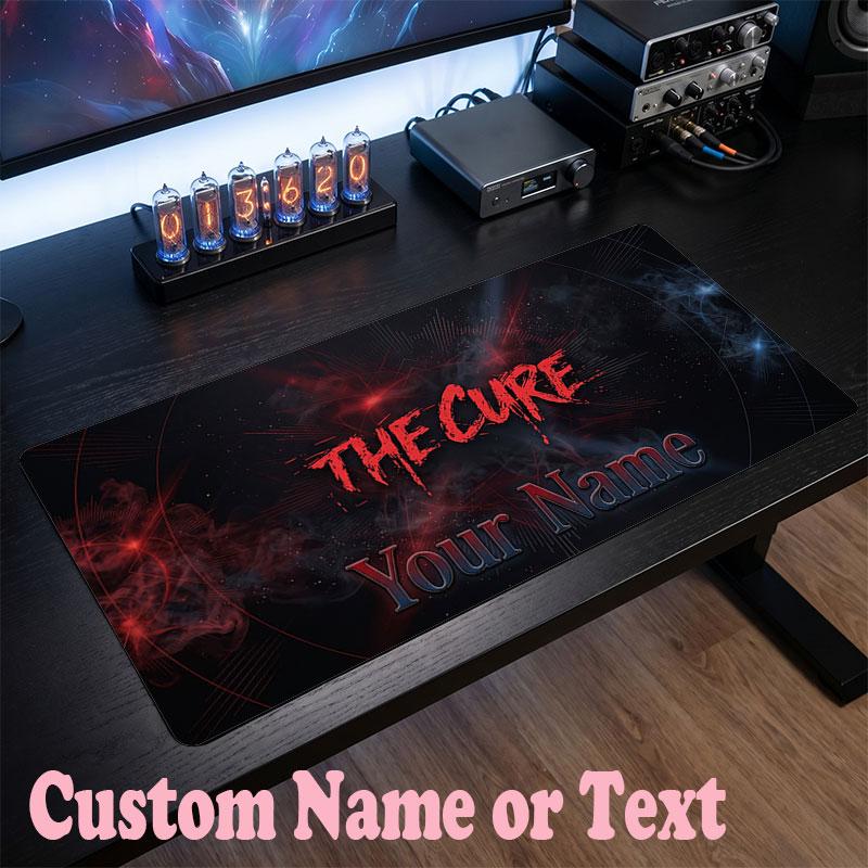 The Cure Customized Name Text Mouse Pad, Large Desk Mouse Mat Personalized Home Office Present