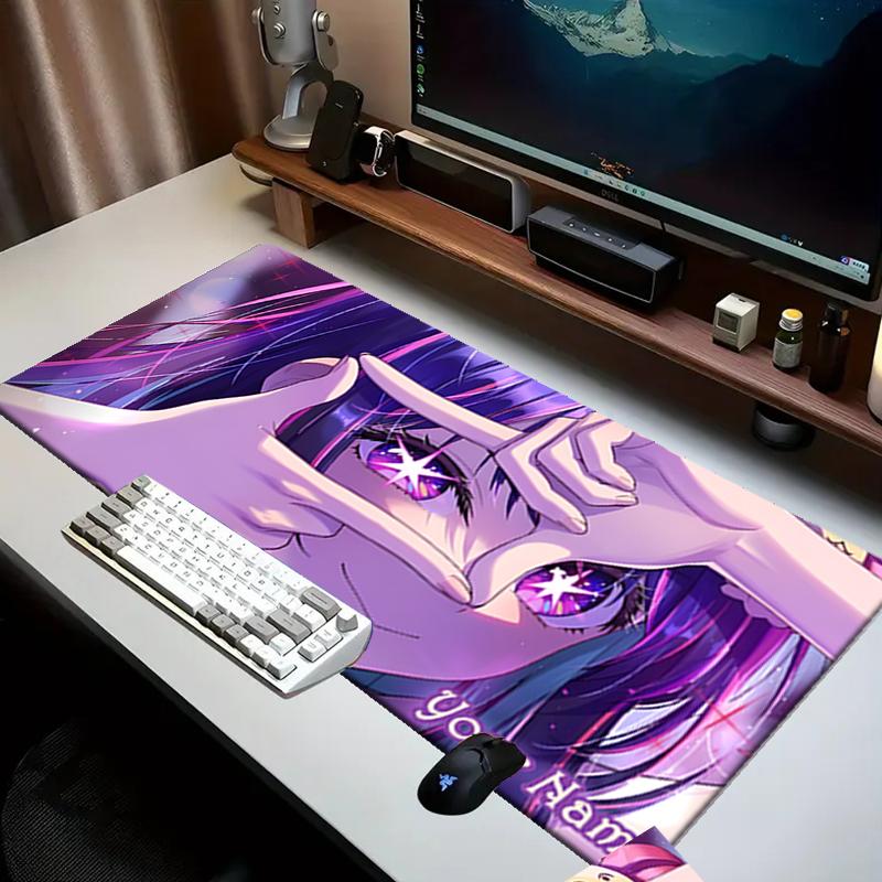 1PC Custom Name Purple Eyes Dream Mouse Pad, Keyboard and Mouse Desk Pad, for Computer Notebook  Birthday Gift For Any Room Or Office