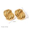 European and American Stud Earrings, High-end Exaggerated Niche Medieval Earrings, Titanium Steel 18K Gold Ear Jewelry