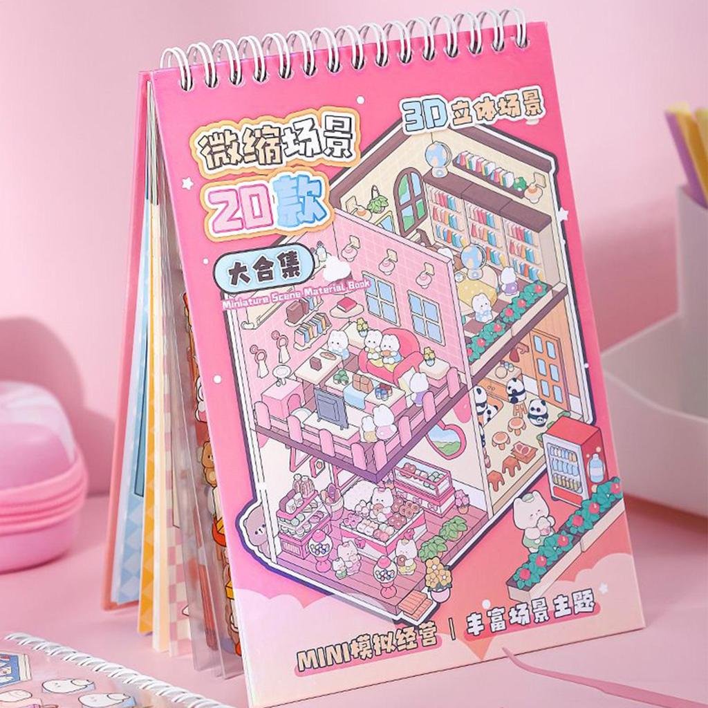 Sticker Scene Sticker 3D Scenes Decal Tapes Aesthetic Supplies Toys Games for Crafting School Classroom Camping Travel