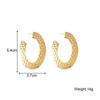 Oval Hollow Hammer Pattern Gold Color Geometric Pendant Earring for Women Fashion Personality Brincos Wedding Jewelry