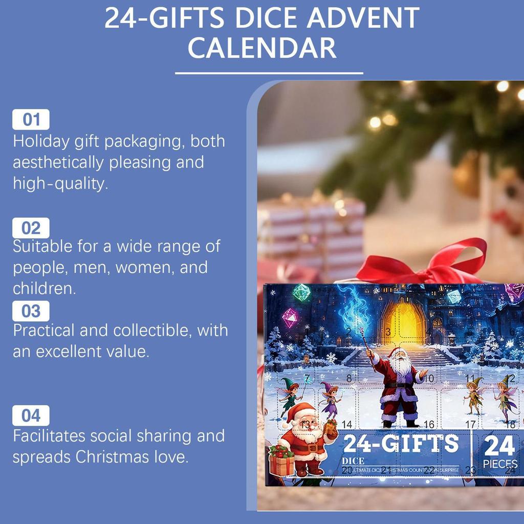 Würfel Adventskalender Sortiert Geprägt Tischspiel Advents-Countdown-Kalender Inklusive Würfelset Für Familie Männer Jugendliche Erwachsene