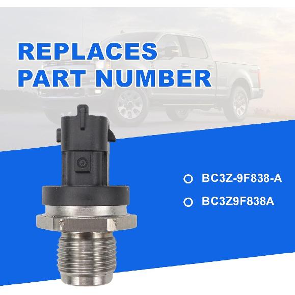 Fuel Rail Pressure Sensor Compatible with 2011-2019 Ford F250 Super Duty F350 Super Duty F450 Super Duty F550 Super Duty 6.7L Replaces BC3Z-9F838-A