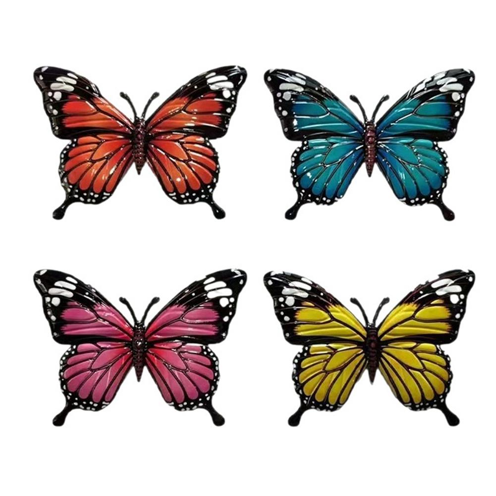 4pcs Butterfly Wall Pendant Creative Wrought Iron Ornaments