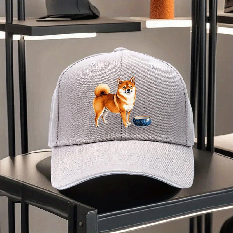 Shiba Inu Dog Graphic Baseball Cap Unisex Polyester Breathable Outdoor Adjustable Adult Hat