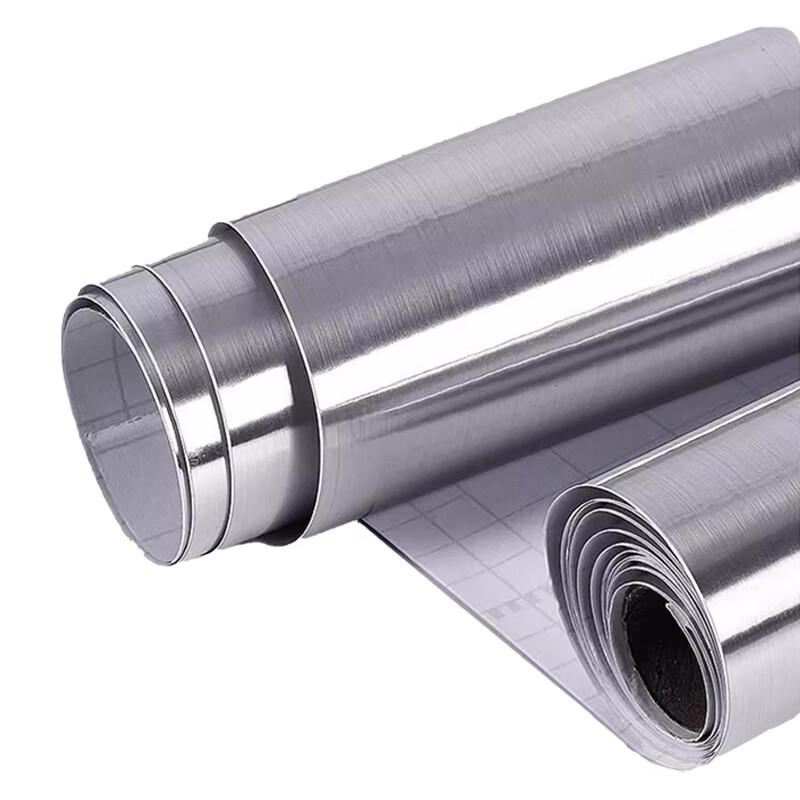 Self-Adhesive Brushed Silver Stainless Steel Effect Film