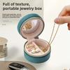 1 Stück Tragbare Mini Runde Samt Schmuckschatulle für Reisen Ohrringe Halskette Aufbewahrung Ringbox Reißverschluss Tragbare Schmuck-Organizer-Box