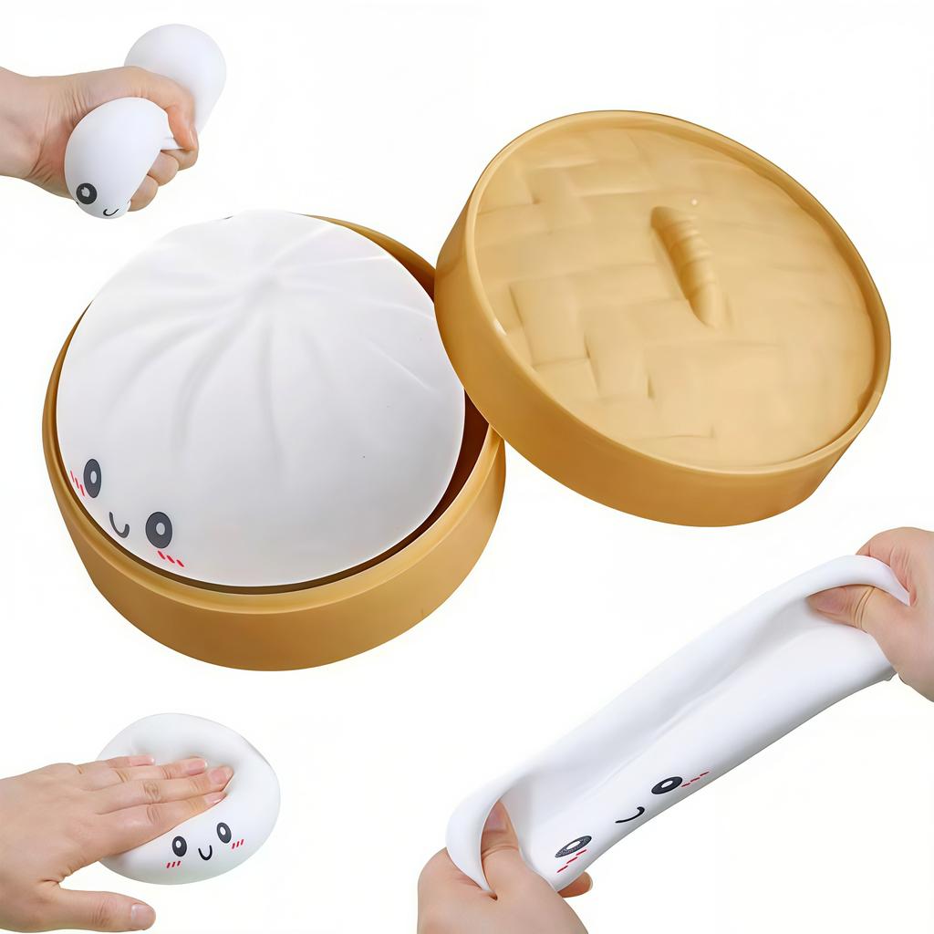 Glitter Dumpling Squishy with Box Dumplings Sensory Squeeze Toy for Stress Relief ASMR Children Adult Birthday Gifts Party Favor