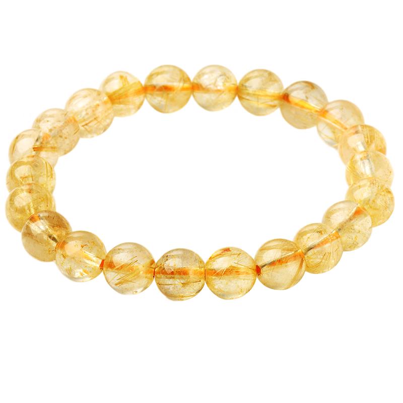 Golden Rutilated Quartz Unisex Bracelet