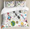 Science Duvet Cover King DNA Bases Chemistry Biotechnology Bedding Set Educational College Dorm Room Soft Polyester Quilt Cover