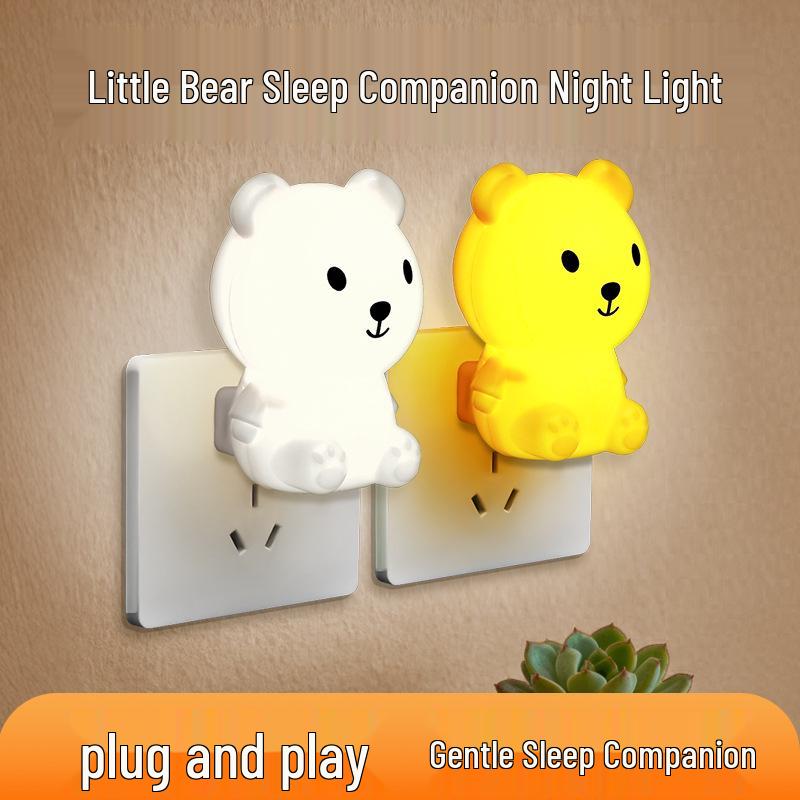 Cross-Border Night Light: Sleep-friendly Bedside Lamp with Soft, Energy-Saving Illumination and Convenient Button Plug-in.