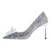 Pointed high heels women's new French gold crystal bridal wedding shoes stiletto bridesmaid shoes wedding shoes