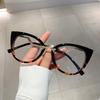 New Retro Simple Cat Eye Large Frame Flat Glasses Frame Small Fragrance Thin High Value Anti-blue Light Glasses