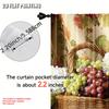 2Pcs Farmhouse Kitchen Curtains Vintage Grapes Fruits Oil Painting Rustic Flower Wine Art Printed Retro Country Living Room