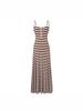 Korean Style Striped Camisole Dress: Elegant, Sleeveless, Off-Shoulder Bodycon Long Skirt