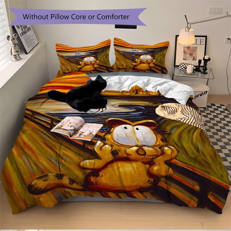 3pcs Garfield Bedding Set. Soft and Comfortable with No Core Included (1x Duvet Cover + 2x Pillow Covers) yy251031047