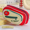 Cute Embroidery Sticker Pen Bag Five Layers Multi-functional Stationery Bag Large Capacity Pencil Case Students