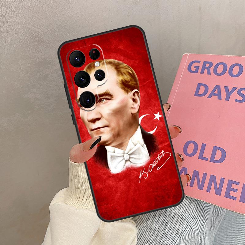 Mustafa Kemal Atatürk Unterschrift Hülle Für Samsung Galaxy S25 Ultra S20 S21 S22 S23 S24 Ultra S9 S10 Plus S25 FE Hülle Coque