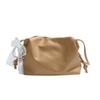 Super Fire Niche Milk Yellow Bag Women's 2025 New Trendy and Popular Versatile Messenger Bag Fashion Temperament Pleated Bucket Bag