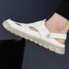 Fashion Fashion Casual Hallow Leather Shoes for Men Summer New Designer Breathable Sandals Male  Solid Color Driving Shoes Man