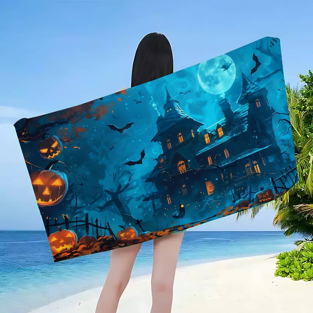 Halloween Decoration H-Halloween D-Decorations Microfiber Beach Towel Absorbent Quick dry Soft Yoga Swimming Resort Towel