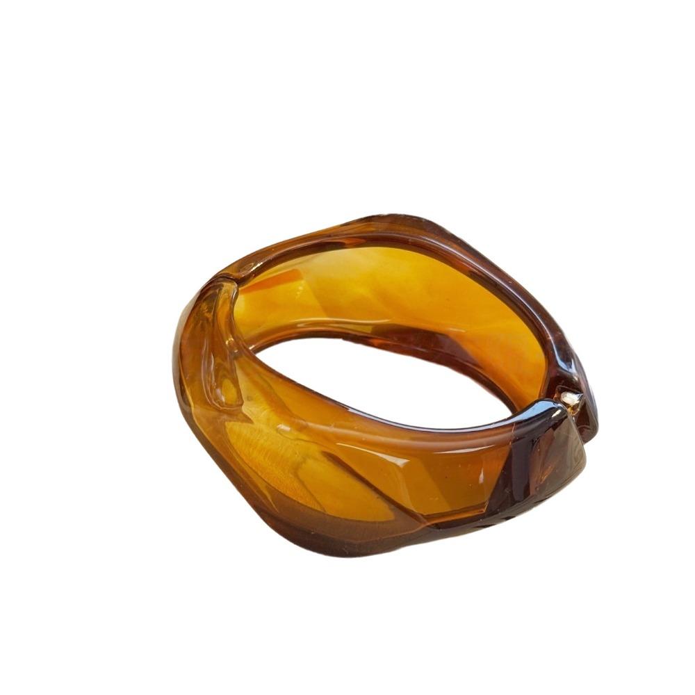 Vintage Style Wide Bracelet Colorful Smudging Geometric Bangles Acrylic Wristband Fashion Jewelry