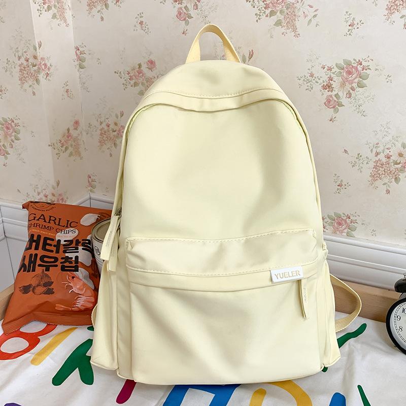 Primary School Girls High School Students School Backpack Junior High School Students Solid Color Backpack