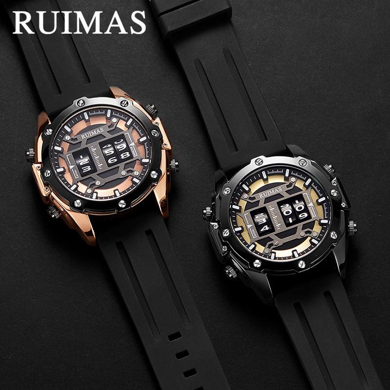 Personality Roller Sports Watch Men'S Fashion Alloy Decorative Quartz Watch Silicone