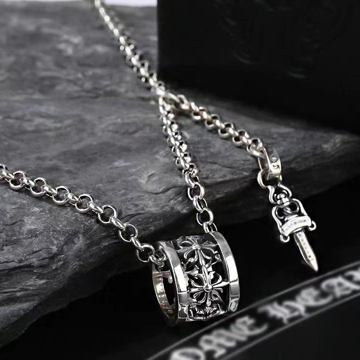 Chic Retro Cross Sword Pendant Necklace for Couples - Unisex Fashion Accessory