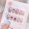 Kawaii Miniso Cartoon Sanrio My Melody Fake Nails Cute Nail Patches Fashion Charm Good-looking Nail Sticker Women Holiday Gifts