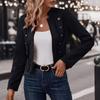 Damen Casual Business Langarm Jacke mit Frontöffnung Slim Fit Cropped