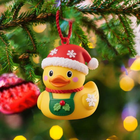 Christmas Duck Ornaments Acrylic Cartoon Ducks Xmas Tree Hanging Decorations for Holiday Party Favors Home Decor