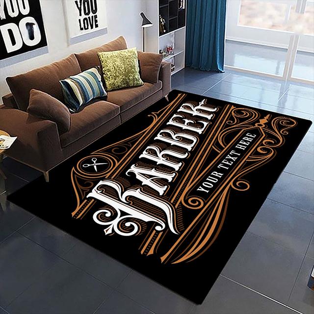 Fashion Cool Barbershop Carpet Living Room Home Decoration Sofa Table Large Area Carpet Lounge Entrance Door Mat Non -Slip Mat