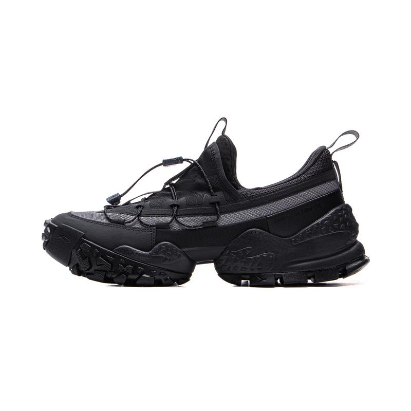 New LiNing CF Tracing, Forest Environment Low Top Hiking Shoes Unisex Black Gray AHCV011-3