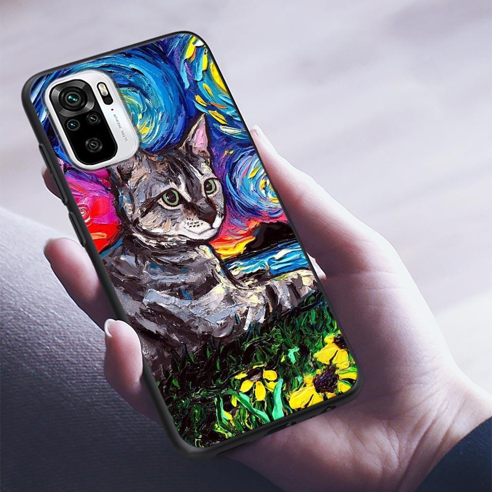 Mythos Legende Kunst Katze Fuchs Fisch Silikon Handyhülle Für Xiaomi Redmi Note 9 9T 10 10s 11 11s 11E 8 7 Poco M3 M4 Pro 5G Hüllen