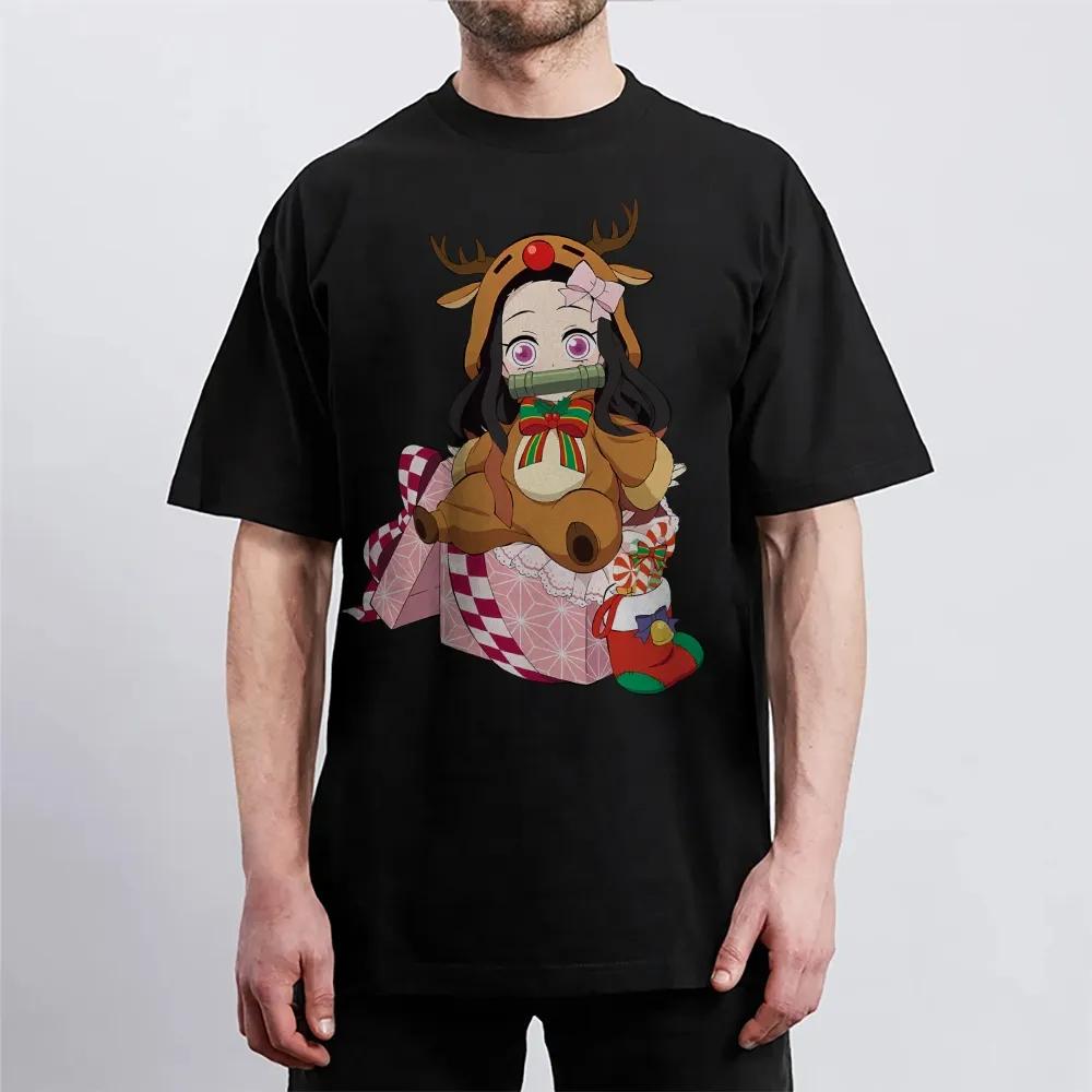 Demon Slayer Tshirt Mens Pure Cotton Casual  Round Neck Tshirt Short Sleeve Clothing Summer Sports Casual Short Sleeve Top