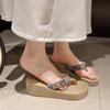 Slippers Women's Summer Outer Wear 2025 New Fashion Thick Bottom Slope Heel with Skirt Cool Slippers Seaside Vacation Slippers Women